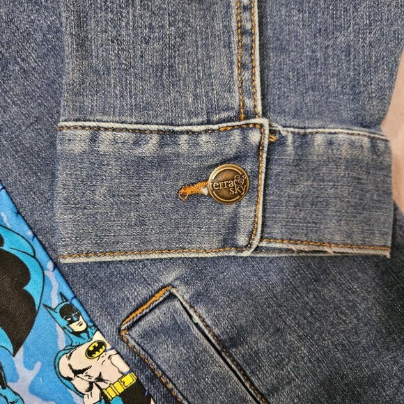 Superheroes Artist Created Denim Jacket Comicon Batman Thor Spiderman Hulk 2XL - Picture 9 of 11